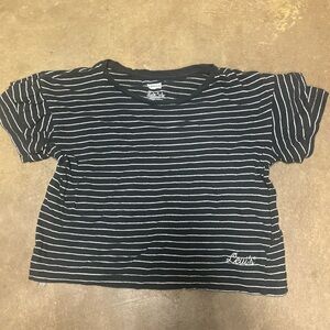 Levi's Black and White Crop Top with Stripes